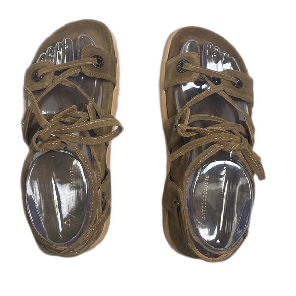 NWOT Anthropologie Brown Tie-Up Gladiator Sandals, Size 6.5 - Picture 4 of 4